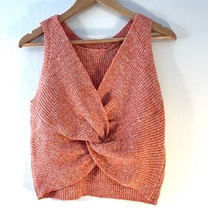 Orange Knitted Tank Top‎